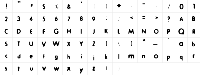 Fur Regular  glyph index
