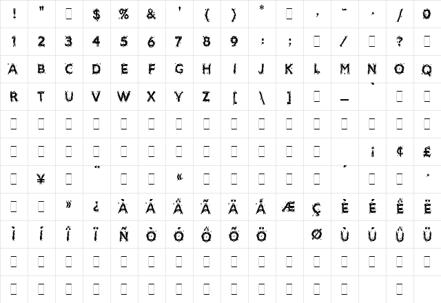Bitmax LET Plain  glyph index