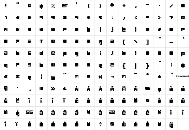 Slave Normal  glyph index