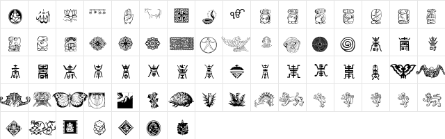 Cultural Icons Regular  glyph index