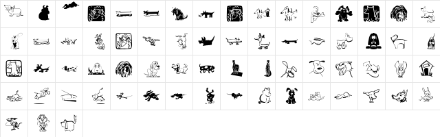 DogsDogs Regular  glyph index