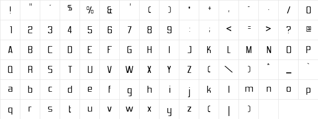 Fenish Regular  glyph index