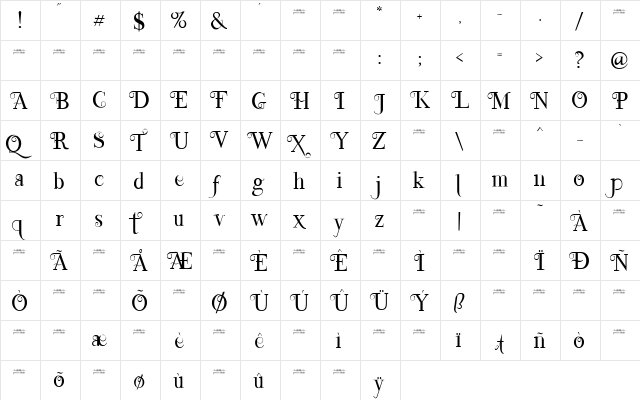 Lefina Lefina  glyph index