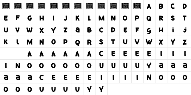 MEGAMIND Personal Use  glyph index