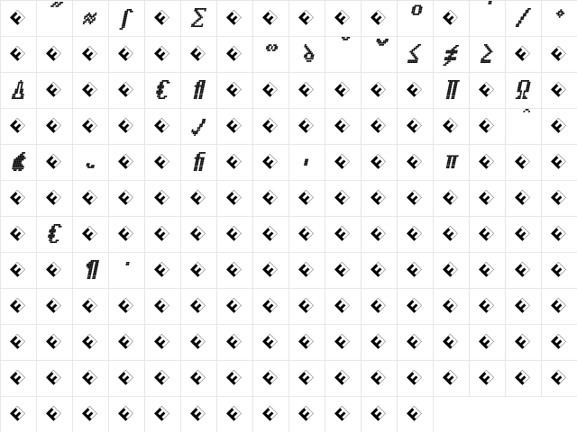 CallFiveL-ItalicExp Regular  glyph index