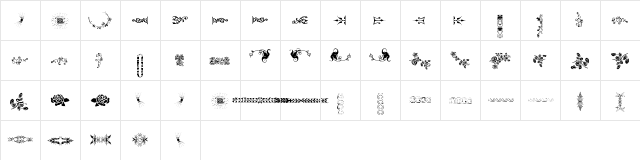 Unpublished Ornaments Two Regular  glyph index