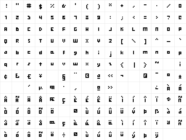 hooge 04_56 Regular  glyph index