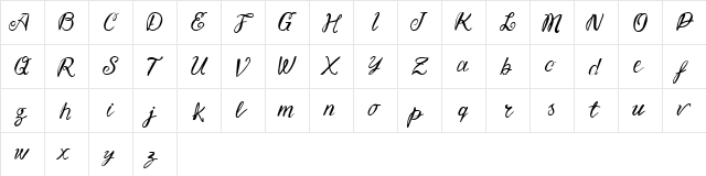 Vtks Lettering Regular  glyph index