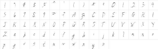 Valia Truelight Regular  glyph index