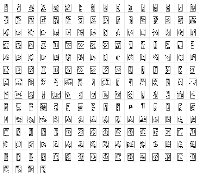 a_BentoCmInk Regular  glyph index