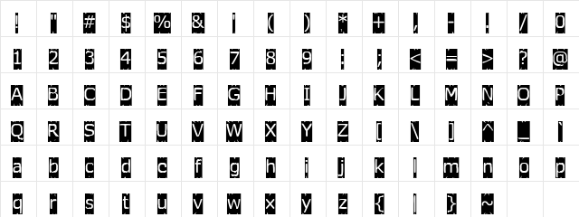 Tearoff Regular  glyph index
