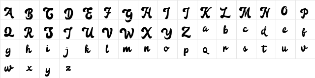 Anggada FREE Regular  glyph index