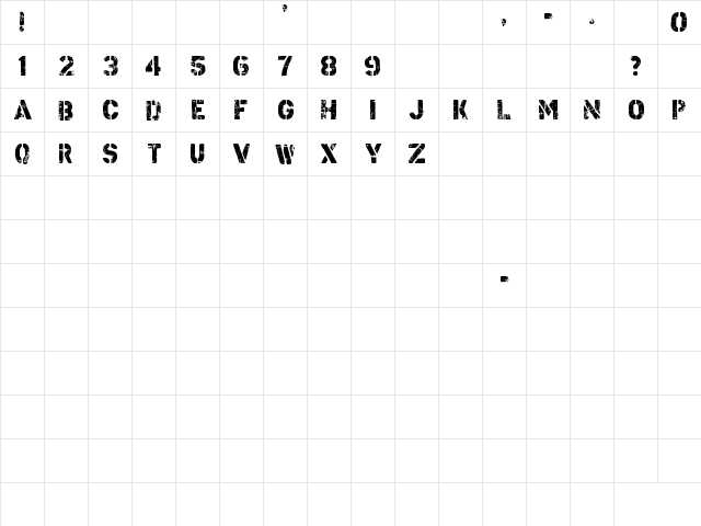 Checkpoint Charlie Regular  glyph index