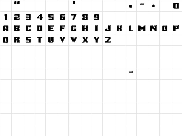 Logotronik Regular  glyph index