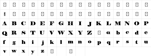 Feba Demo  glyph index