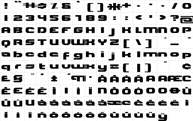 Hilda Broad  glyph index