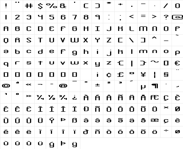 Crackdown R2 BRK Normal  glyph index