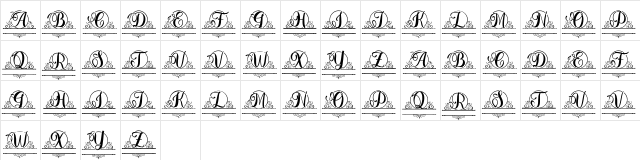 Berlin Monogram Regular  glyph index