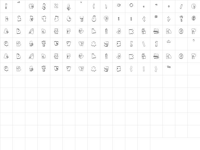 Doodle Camp Regular  glyph index