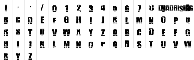 Uprising Regular  glyph index