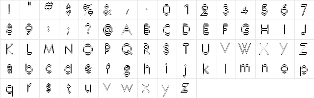 Neboman Regular  glyph index