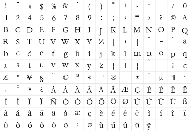 Bernstein-Serial-Light Regular  glyph index