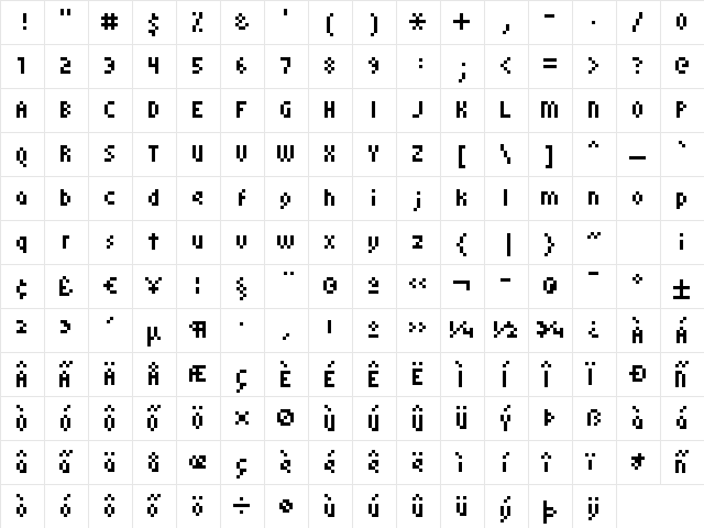 kroeger 05_58 Regular  glyph index