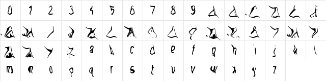 Wide Eye Fucker Regular  glyph index