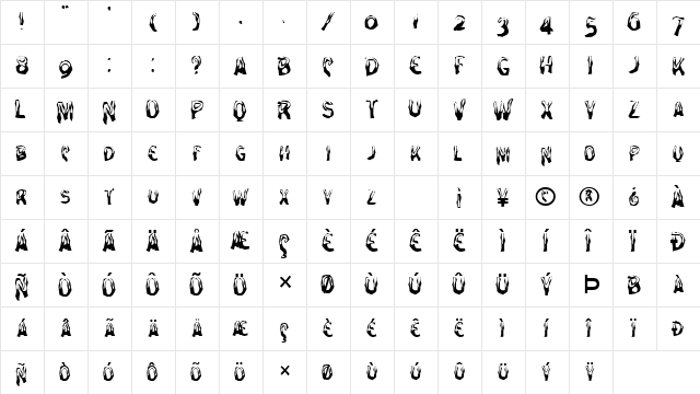 FZ WACKY 27 Normal  glyph index