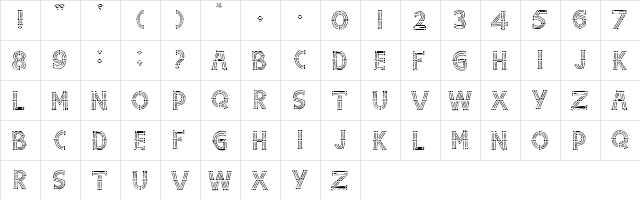 COCK TAIL Regular  glyph index