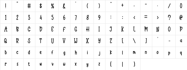 Black Moon Regular  glyph index