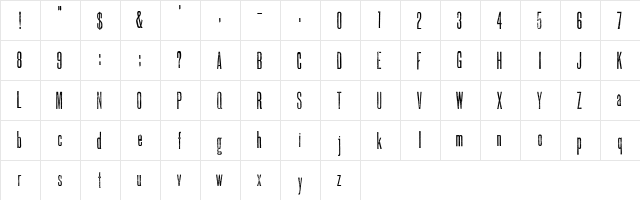 Thousandsticks WF Regular  glyph index