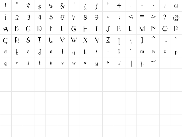 flower1 Regular  glyph index