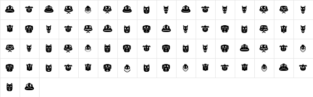 Animales Regular  glyph index