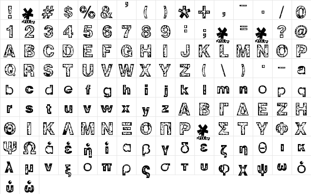 ZWISDOMZ Regular  glyph index