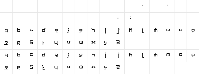 Fox Trap Regular  glyph index