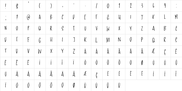 Gritstomper DEMO Regular  glyph index