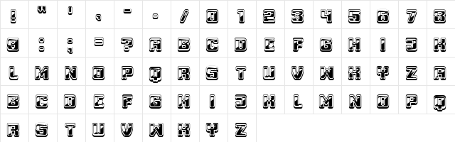 Shadow Overlapped Regular  glyph index