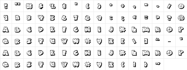 LD Volleyball Regular  glyph index