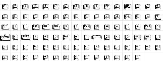 Key Caps Regular  glyph index