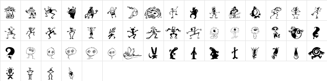 Kooksters Regular  glyph index