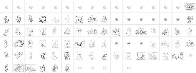 001 Disney's Pooh2 Regular  glyph index