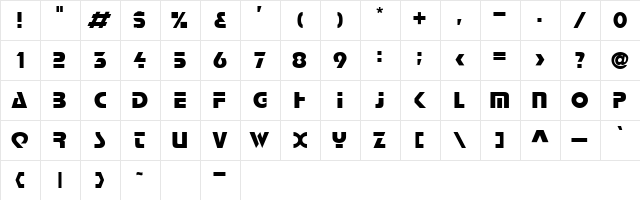 Fontaine Regular  glyph index