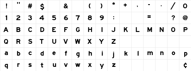 Roadgeek 2000 Series E (Modified) Regular  glyph index