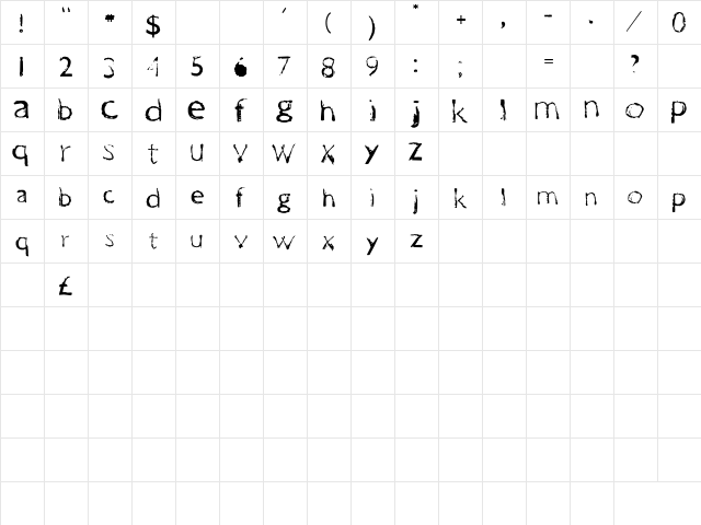 One Way Regular  glyph index