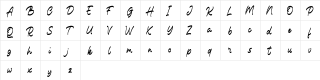 Carlistter FREE Regular  glyph index