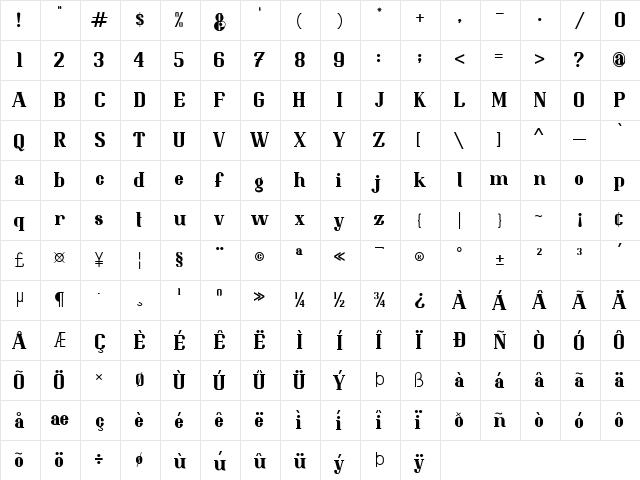 Resolve Regular  glyph index