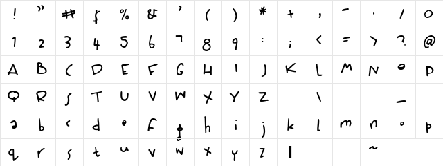 Leo Tolstoy Regular  glyph index