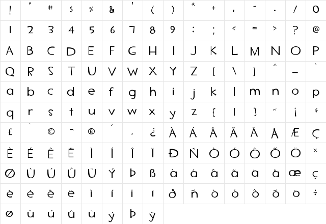 TF2 Secondary Regular  glyph index