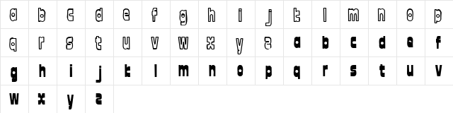 font twelve Regular  glyph index